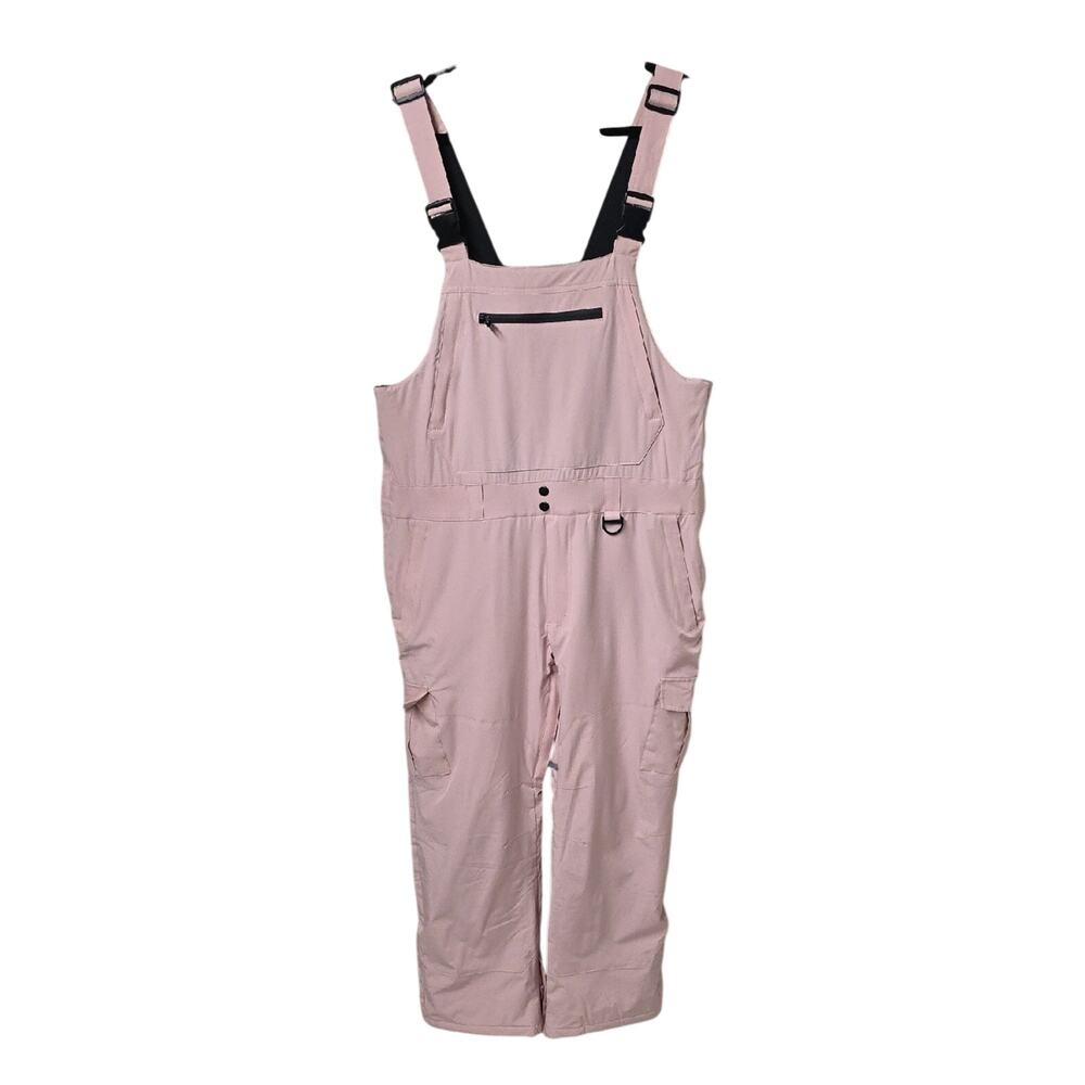 BUMDEEP Pink Unisex Snow Bib Adjustable Overalls Snowpants Size Large